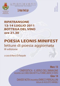 Poesia Leonis Minifest - 13 e 14 Luglio 2011